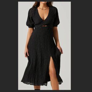 Astr Cross Bust Tie Back Midi Dress